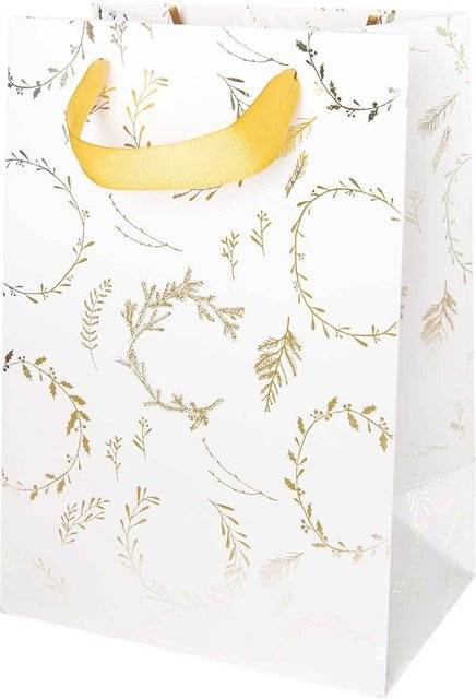Rico Design Paper Poetry Geschenktüte Nostalgic Christmas Kränze weiß B/T/H: 18 x 12 x 26 cm - Bild 1
