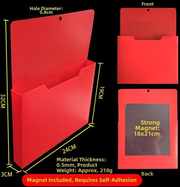 Magnetischer Aktenordner aus PP-Kunststoff von fengcheng für A4 Dokumente in Rot - Bild 1
