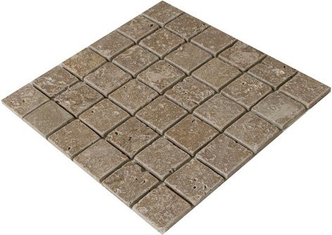 WOHNRAUSCH Mosaikmatte Travertin in Braun/Beige, B/T/H: 30,5 x 30,5 x 1 cm - Bild 1
