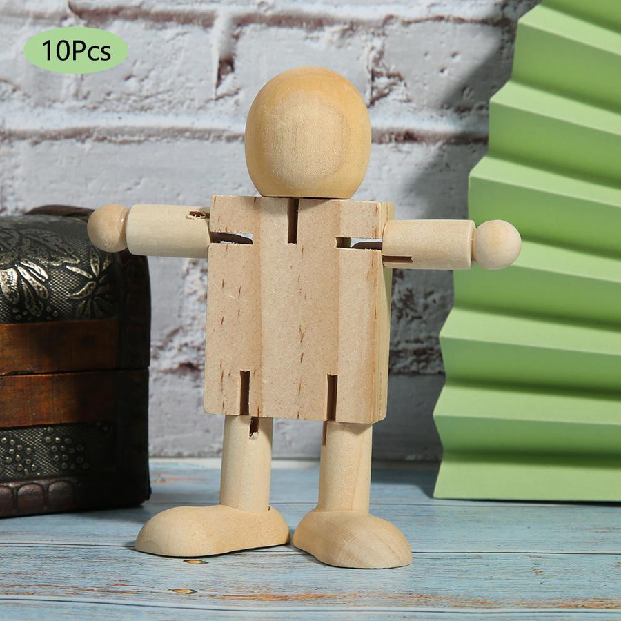 Tooarts Roboter Holz Figuren 10-teiliges Set aus Chinesischer Kirsche - Bild 2