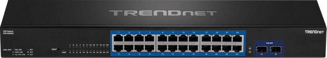 TRENDnet TEG 30262 Switch mit 24 x 10/100/1000 Mbit/s und 2 x 10 Gigabit SFP+ Ports in Schwarz, Rack-montierbar - Bild 1