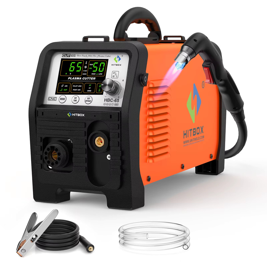 HITBOX HBC65 65A Plasmaschneidgerät 220V mit Pilot-Lichtbogen, IGBT Inverter, CNC-Funktion und 2T/4T Modus für Metall, Schneidkapazität 1-25mm - Bild 2