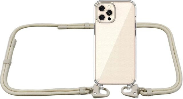 XOUXOU Luxus iPhone Hülle mit Lanyard Kordel und Umhängekette in Beige - Bild 1