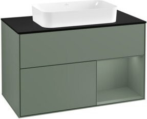 V&B Finion Waschtischunterschrank mit Abdeckplatte in Blau, Wandmontage, B: 100 cm, T: 60,3 cm - Bild 1