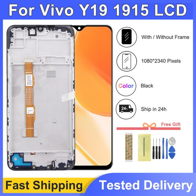 Vivo Y19 (1915) LCD-Display mit Touch-Digitizer und Rahmen in Schwarz, 6,53 Zoll - Bild 1