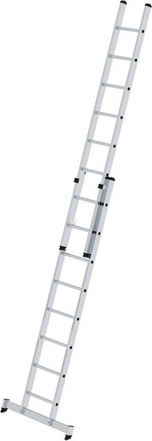 PROREGAL Sprossen-Schiebeleiter 2-Teilig mit Traverse, 2 x 8 Sprossen, Silber - Bild 1