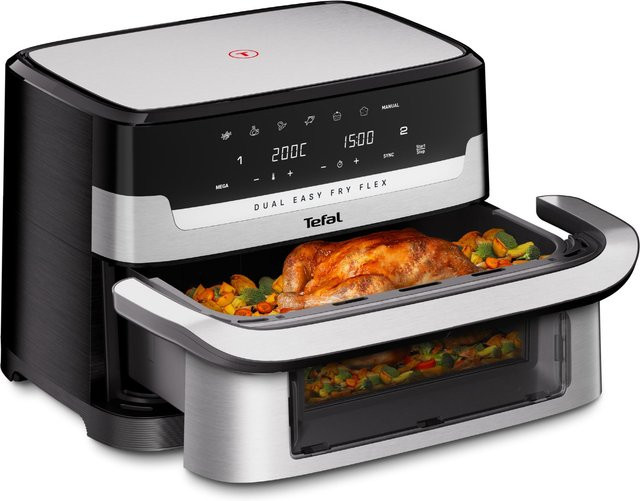 TEFAL Easy Fry Flex Heißluftfritteuse EY922D Dual Zone in Silber und Edelstahl - Bild 2