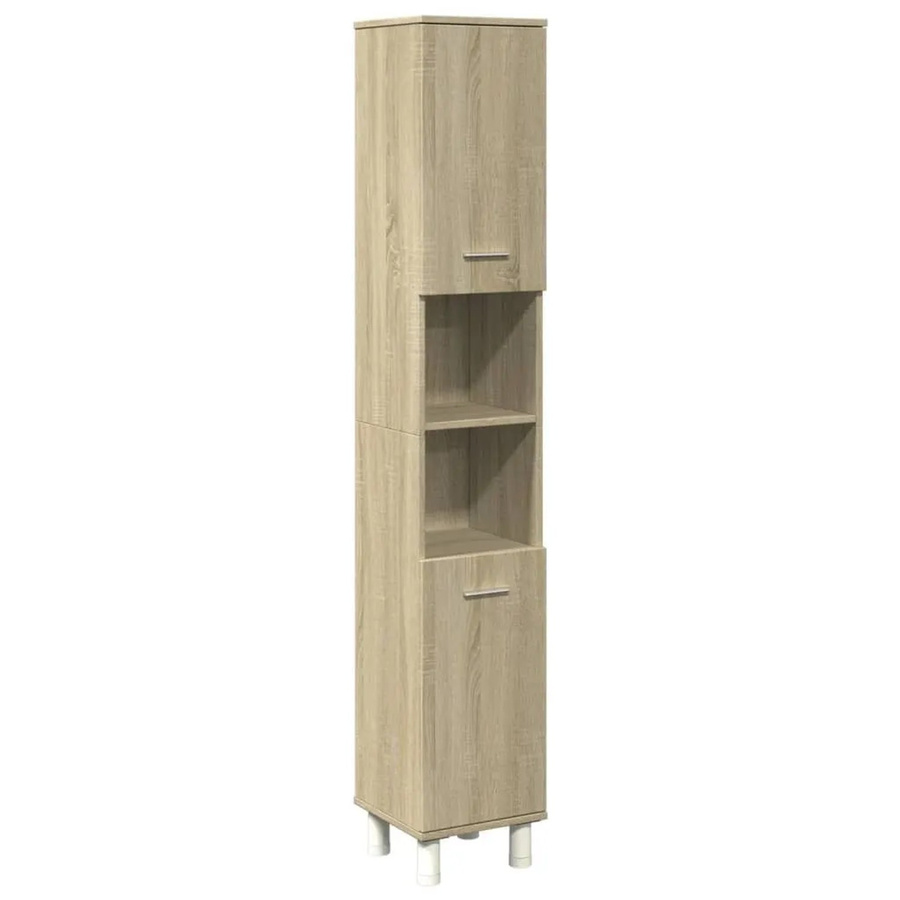 vidaXL Badschrank Sonoma-Eiche aus Holzwerkstoff, Farbe Braun, B/T/H: 30,5 x 30 x 179 cm - Bild 2