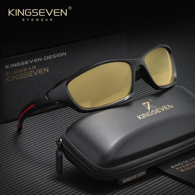 KINGSEVEN Sportsonnenbrille, Vollrand, Schwarz, Kunststoff - Bild 1