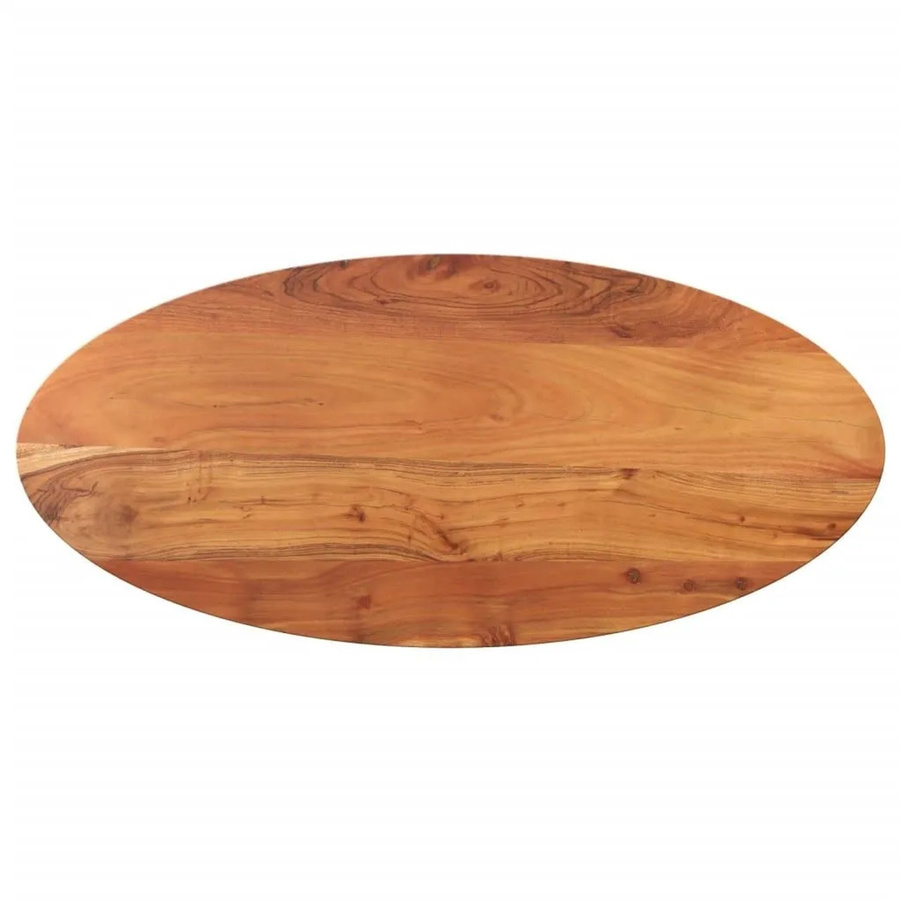 vidaXL Tischplatte Oval aus Akazien-Massivholz in Braun, B/T/H: 120 x 50 x 3,8 cm - Bild 2