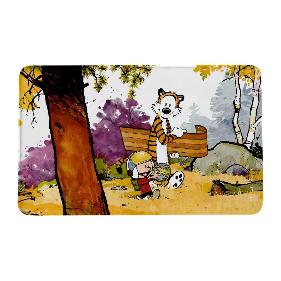 52TOYS Bodenmatte Calvin und Hobbes mit Kinder-Motiv, rechteckiger Teppich für Wohnzimmer, Schlafzimmer oder Garten, Mehrfarbig - Bild 7