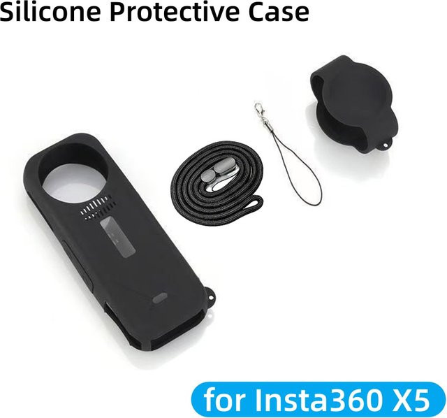 Insta360 Silikon-Schutzhülle für X5 Kit in Schwarz, stoßfeste und kratzfeste Kameraabdeckung für Panorama-Action-Kameras - Bild 1