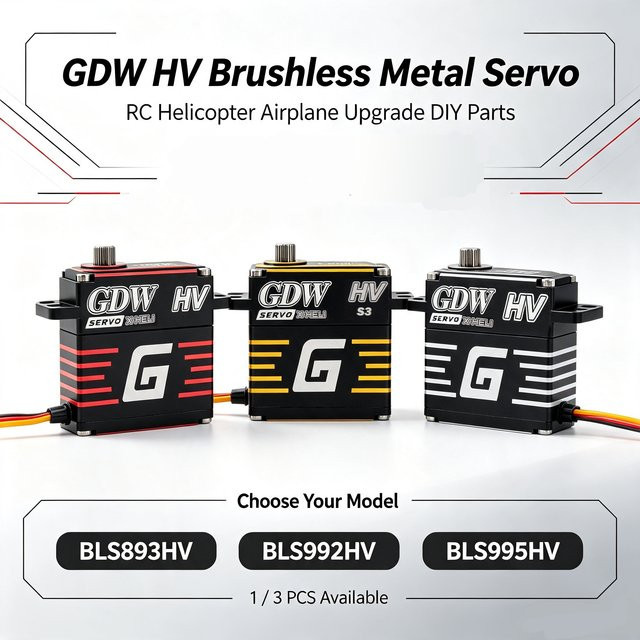 GDW Bürstenloser Metall-Servo RC Hubschrauber Flugzeug Upgrade DIY Teile, 1-3-teiliges Set, Schwarz - Bild 1