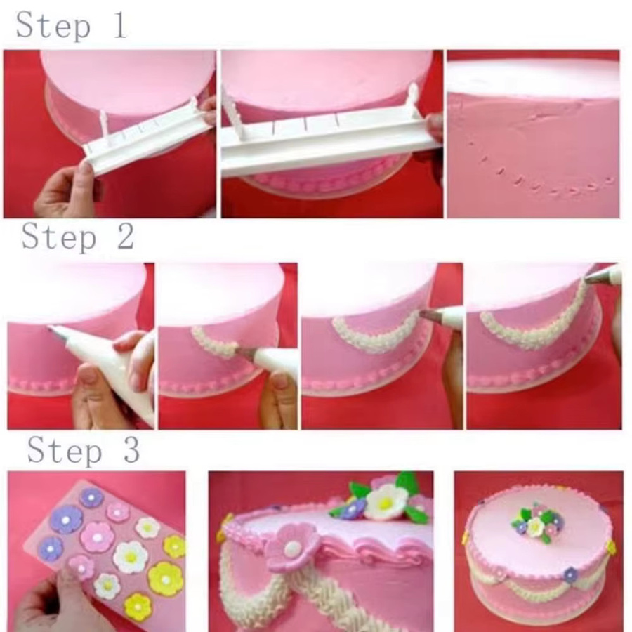 ALICAKE Fondant Dekorations-Lineal zur Kuchenrand-Gestaltung aus Kunststoff - Bild 2