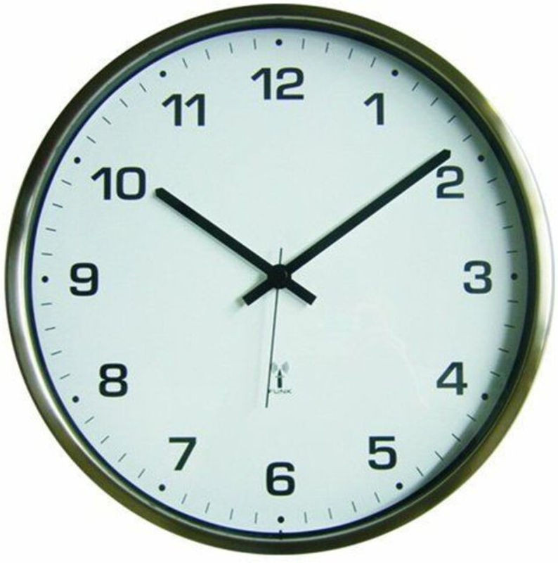 Technoline WT 8900 Funk-Wanduhr Analog in Silber und Weiß aus Metall - Bild 1