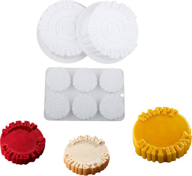 Meibum Silikonform mit 6 runden Mulden für Mousse-Kuchen und Desserts im französischen Stil - Bild 1