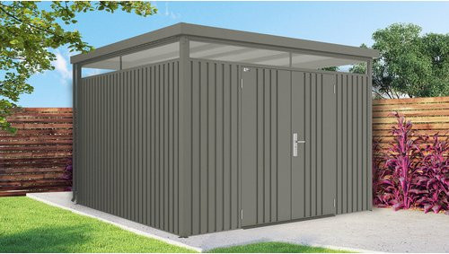 Mr. GARDENER Systemhaus Premium Gartenhaus in Quarzgrau, B/T/H: 314 x 314 x 218 cm - Bild 1