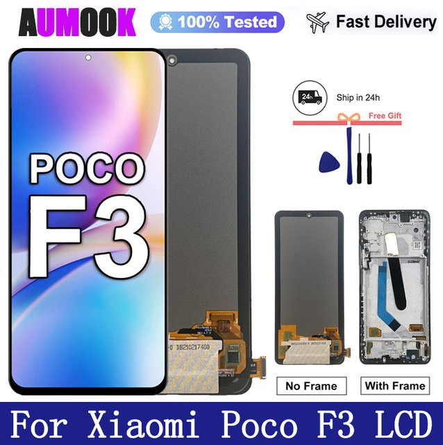 Xiaomi Poco F3 AMOLED Display mit Touchscreen Digitizer Baugruppe in Schwarz - Bild 1