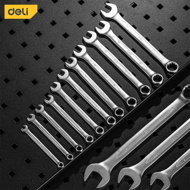 Deli Ratschen-Kombinationsschlüssel-Set in Silber für schnelle mechanische Reparaturen und Autoreparaturen - Bild 1