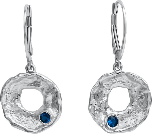 Celesta Ohrhänger 925 Silber, rhodiniert, synth. Spinell, Unisex - Bild 1