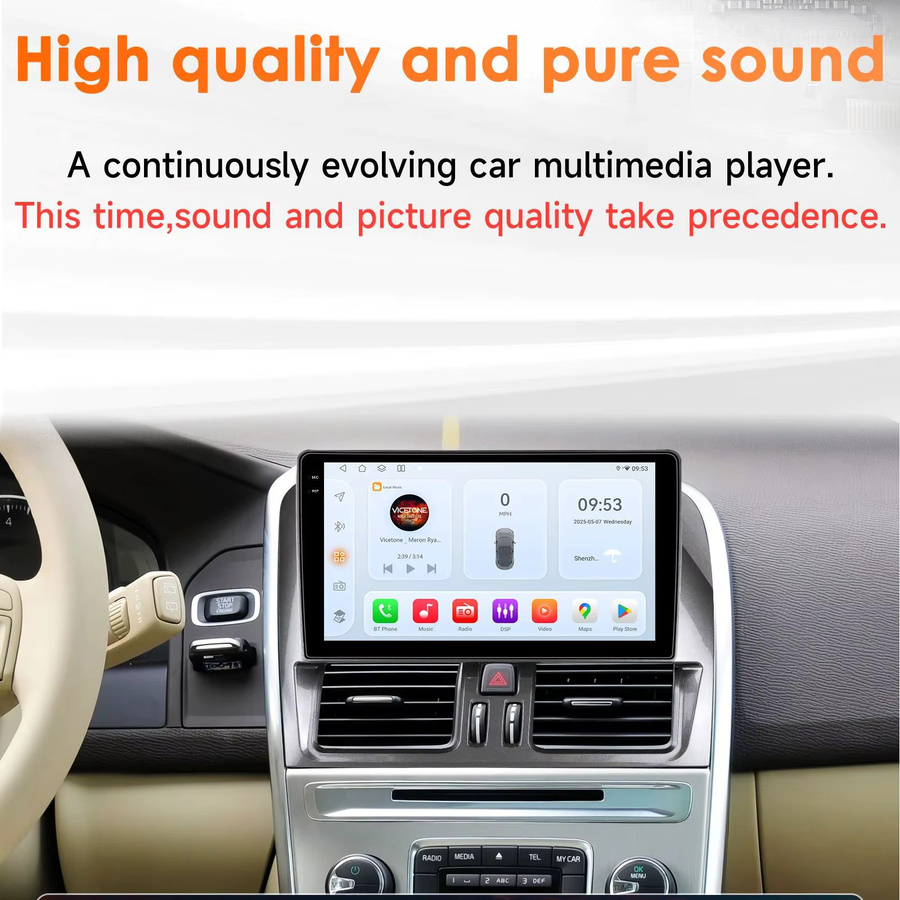 Hizpo Android 14 Autoradio für Volvo XC60 2008–2017 mit 360 Kamera, Qualcomm Snapdragon 6115 8Core Prozessor, CarPlay, 2Din, 4G, Bluetooth 5.4, DSP und GPS in Schwarz - Bild 4