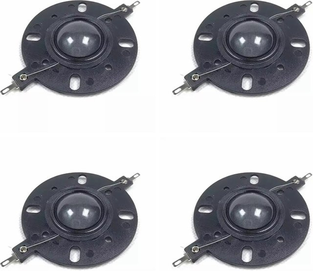 4 Stück Hochtöner Membrankuppel mit Horn Schwingspule, 1 Zoll (25,4 mm), halbtransparent, 8 Ohm - Bild 1