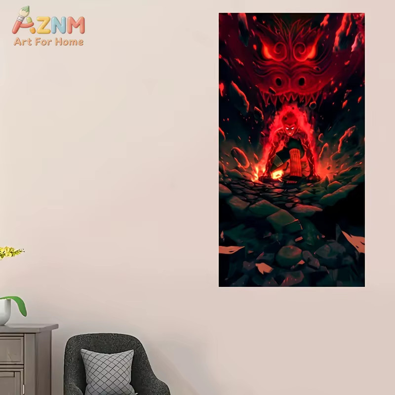 Kayou Naruto Anime Wandkunstdruck Might Guy Eight Gates Red Dragon Leinwandposter - Bild 4