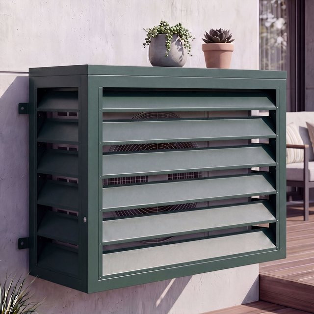 MCW Verkleidung für Klimaanlage und Wärmetauscher O43 aus Metall in Grün, B/T/H: 73 x 97 x 38 cm - Bild 1