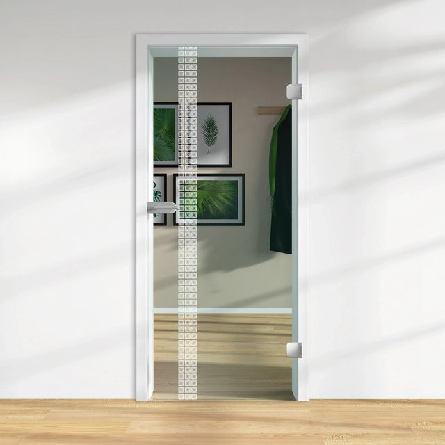 Skyscope Glasdrehtür ESG Floatglas mit Lasermattierung, transparent, DIN Rechts, H x B x T: 197,2 x 83,4 x 0,8 cm - Bild 1