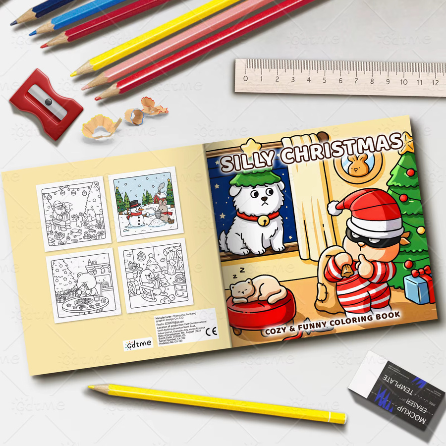 Lustiges Weihnachts-Malbuch für Erwachsene zur Entspannung und gegen Angst als DIY Mal- und Zeichenkunst-Aktivitätsbuch - Bild 3
