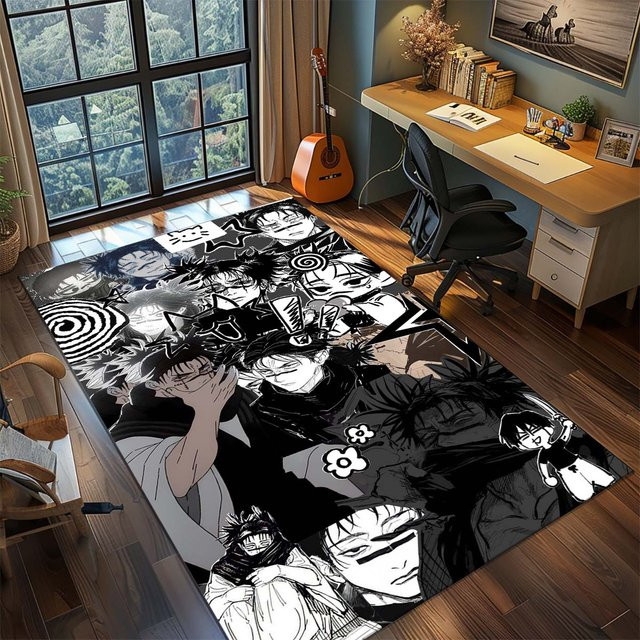Jujutsu Kaisen Anime Teppich von YglTen aus Polyester, rutschfest und waschbar, Mehrfarbig, B: 100 cm, T: 120 cm - Bild 1