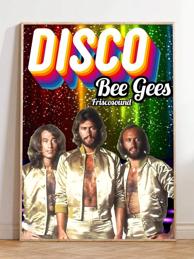 Selbstklebendes B-bee gees Band-Poster in Retro-Optik, wasserfeste HD-Kunst Wanddekoration, Mehrfarbig, Rechteckig - Bild 7