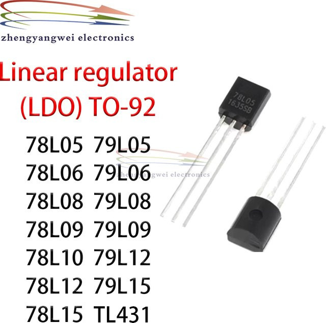 50 Stück ZHENGYANGWEI ELECTRONICS Spannungsregler TL431 TO-92 in Schwarz - Bild 1