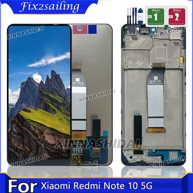Xiaomi Redmi Note 10 5G LCD Display Touchscreen Digitizer Montage Ersatzteil in Schwarz - Bild 1