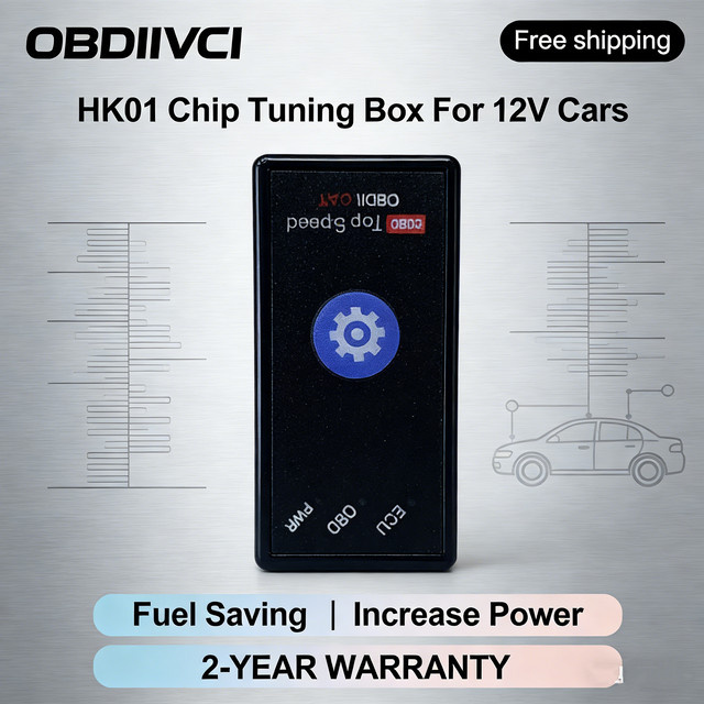 OBDIICAT HK01 HK24 Super OBD2 Chip Tuning Box für Benzin und Diesel in Schwarz - Bild 1