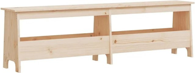vidaXL Flurbank aus Massivholz Kiefer in Braun mit Schuhregal, B/T/H: 160 x 28 x 45 cm - Bild 1