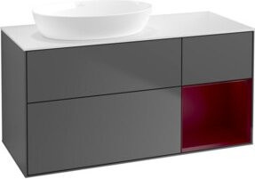V&B Waschtischunterschrank Finion mit Wandbeleuchtung, Anthrazit lackiert, Breite: 120 cm, Tiefe: 50,1 cm, Höhe: 50,1 cm - Bild 1