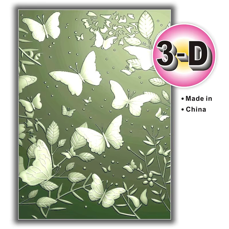 Brilliant Butterfly Shadow 3D-geprägter Ordner aus transparentem Kunststoff mit Natur-Textur-Hintergrunddesign - Bild 1