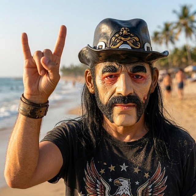 Motorhead Lemmy Maske, realistische Latexfigur, Einzelfigur - Bild 1