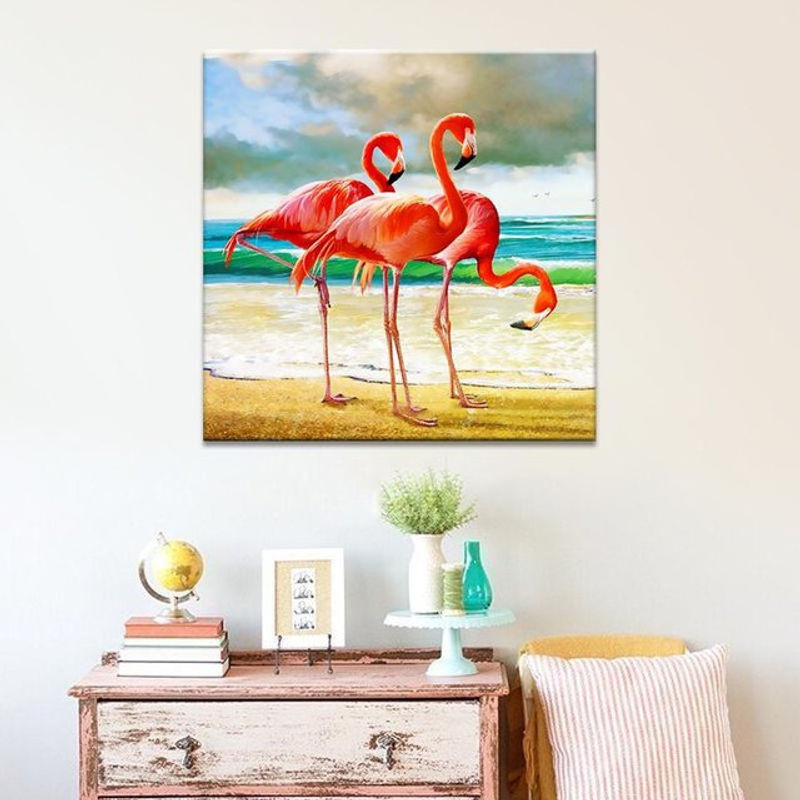 FIYO Diamond Painting Set Flamingo Rosa Mehrfarbig 30 x 30 cm - Bild 1