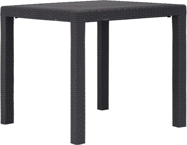Furnicato Gartentisch in Braun mit Rattan-Optik aus Kunststoff, B/T/H: 79 x 79 x 72 cm - Bild 1