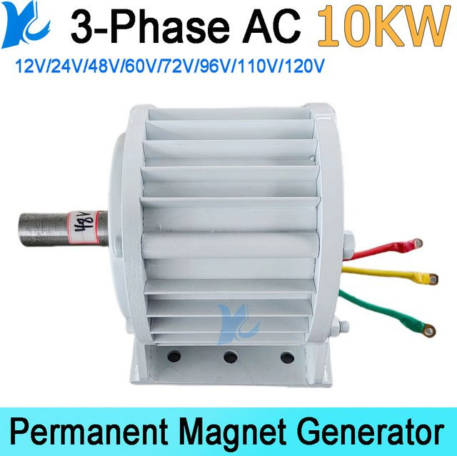 KUOXUAN Permanentmagnetgenerator für niedrige Geschwindigkeiten als elektrischer Dynamo für Heimwerker (8kW/10kW, 12V/24V/48V/120V) - Bild 1