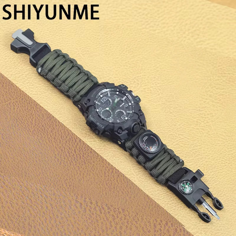 SHIYUNME Digitaluhr, Quarz, Kompass, Thermometer, Schwarz, Herren - Bild 3