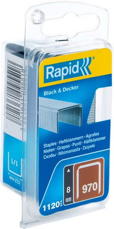 Rapid Heftklammern Typ 970/8 aus Stahl, silberfarben, 1100 Stück