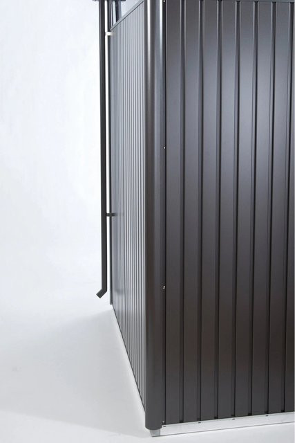 Biohort Regenfallrohr-Set Panorama für Gerätehaus aus Stahlblech, Dunkelgrau-Metallic, B/T/H: 3,9 x 3,9 x 190 cm - Bild 1