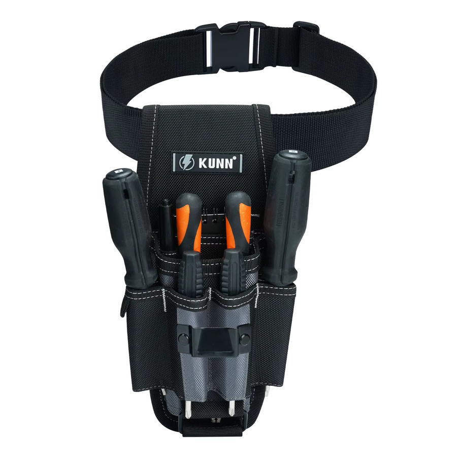 Meloworkgear Werkzeugtasche mit Gürtelclip und 7 Taschen, verstellbares Holster für Elektriker und Techniker in Schwarz oder Grau - Bild 7