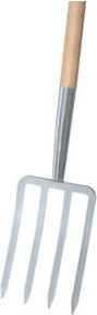 Ideal Spatengabel mit 4 Zinken und T-Stiel in Silber - Bild 1