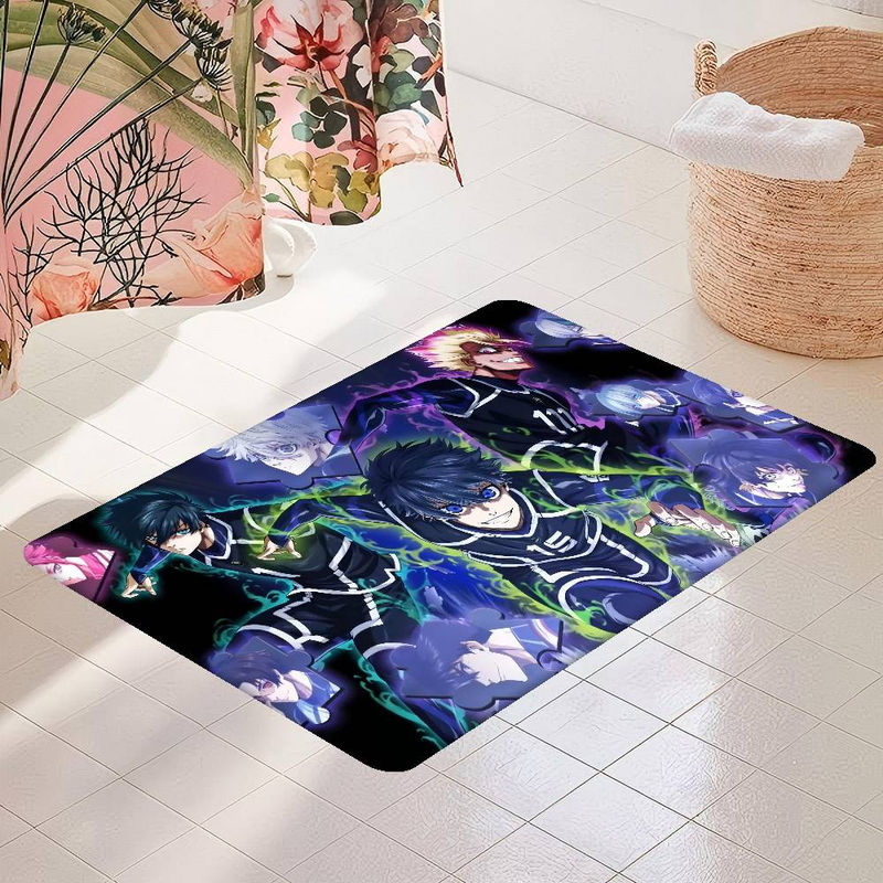 Rutschfeste Anime B-Blue L-LockS Fußmatte aus Polyester für Kinderzimmer, Wohnzimmer oder Küche, B/T: 40 x 60 cm, Blau/Mehrfarbig - Bild 5