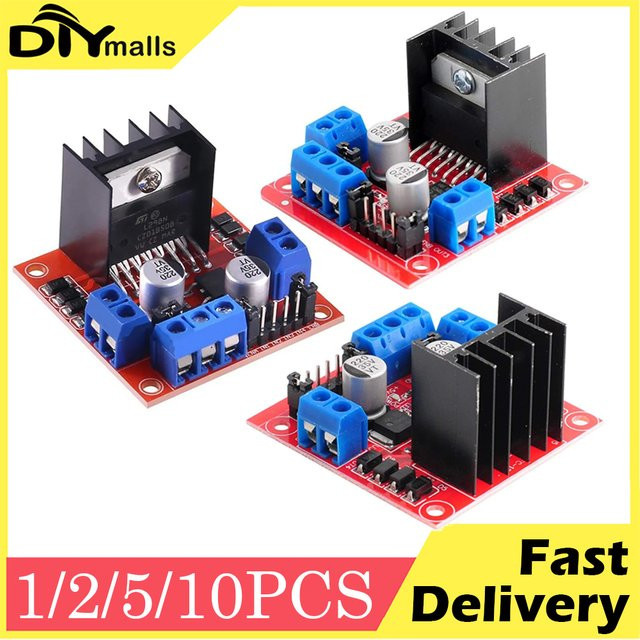 DIYmalls L298N Dual H-Brücken Motortreiber-Modul DC Schrittmotor-Steuerplatine in Rot für Arduino ESP32 ESP8266 Smart Robot Car - Bild 1