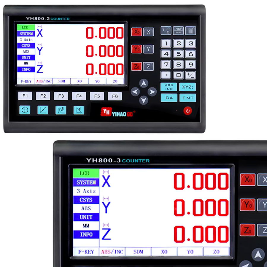 Bicenroce YH800-3 YH800-2 Digitales DRO Display mit 7 Zoll LCD-Bildschirm und TTL DB9 Anschluss in Schwarz - Bild 2